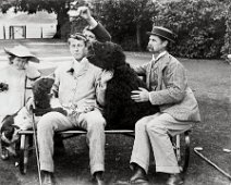 Mr. Hunt, Donald & Helen at Sedgeford Hall Original caption: Mr. Hunt, Donald and Helen