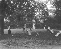 Group of children in cricket field Original caption: Group of children in cricket field