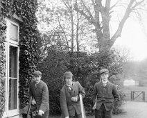 Claude, Donald & John with guns & dogs, Sedgeford Hall Original caption: Claude, Donald and John with guns and dogs