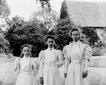 The 3 girls & dog, Sedgeford Hall Original caption: The 3 girls and dog