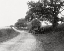 Haycarts on Heacham Rd Bottom of Sedgeford cemetery hill (west) Original caption: Haycarts on Heacham Rd