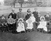 Whole group with Ernest top left Original caption: Whole group (with Ernest top left)