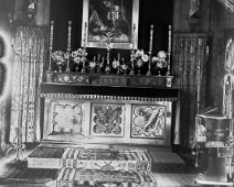 Church interior May be British Orthodox church, Babingley Original caption: Church interior