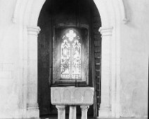 Decorated font, Sedgeford St. Mary's, Sedgeford Original caption: Decorated font at Sedgeford church