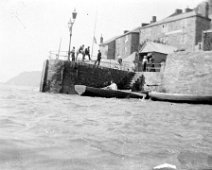 The Ferry Inn and Salcombe landing Original caption: Jetty from a boat