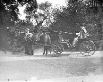 Connie and Freda Hare (of Docking vicarage) Compare with 10:3 Original caption: 2 with pony and trap