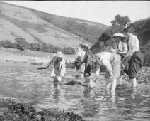 Group of girls paddling Original caption: Group of girls paddling