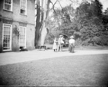 Group with donkey cart Sedgeford Hall Original caption: Group with donkey cart